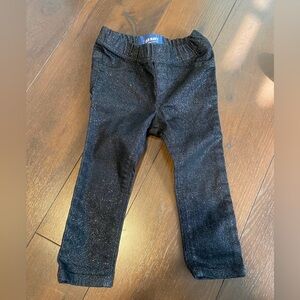 Old navy toddler girl black glitter jeggings jeans 2t denim pants